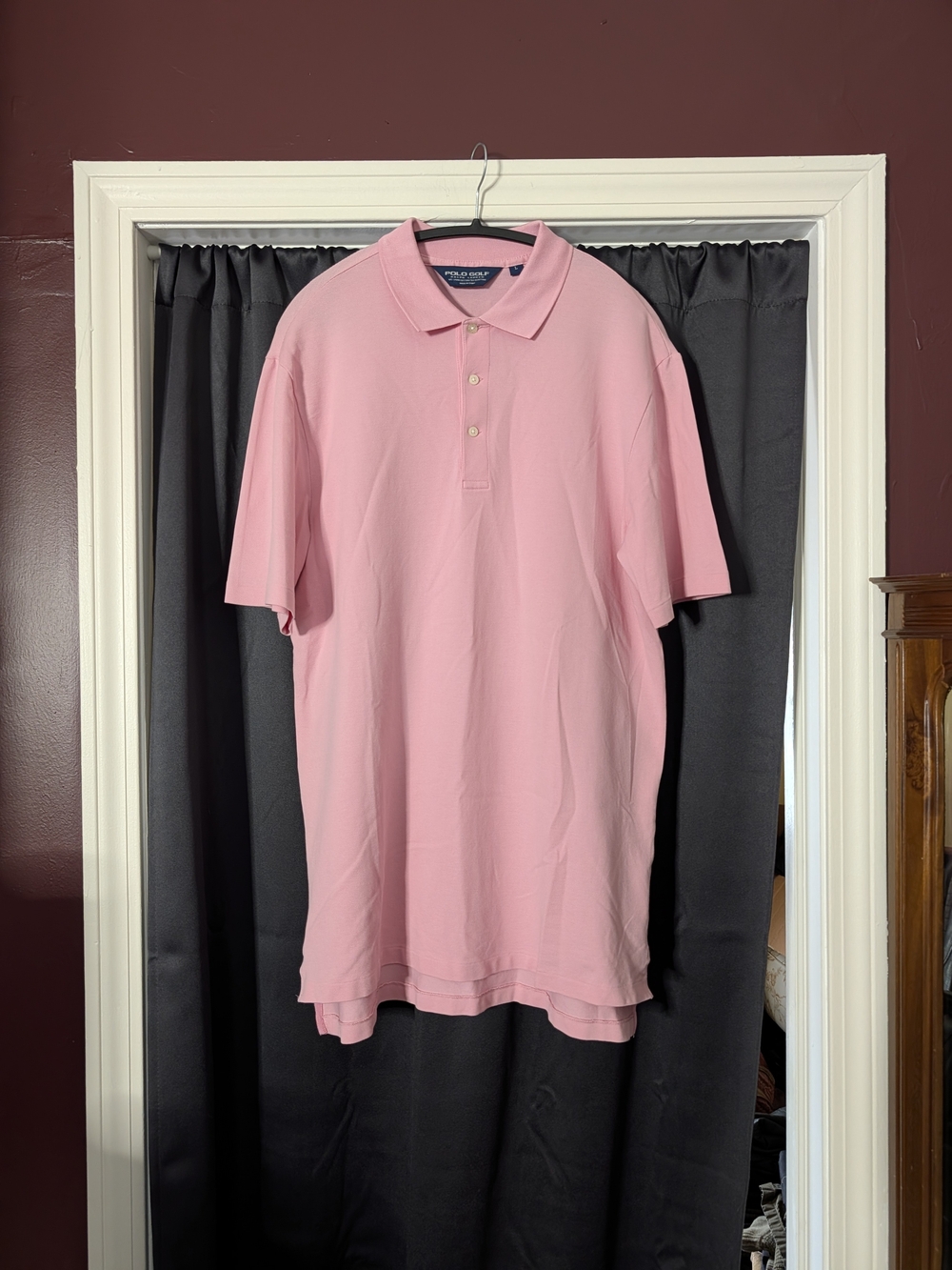 POLO GOLF Ralph Lauren Vintage Men's Pink Pima Cotton Long Polo Shirt L